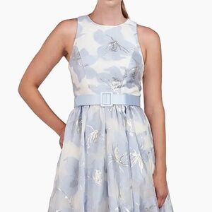 Kay Unger Vivian Floral Organza Jacquard Gown